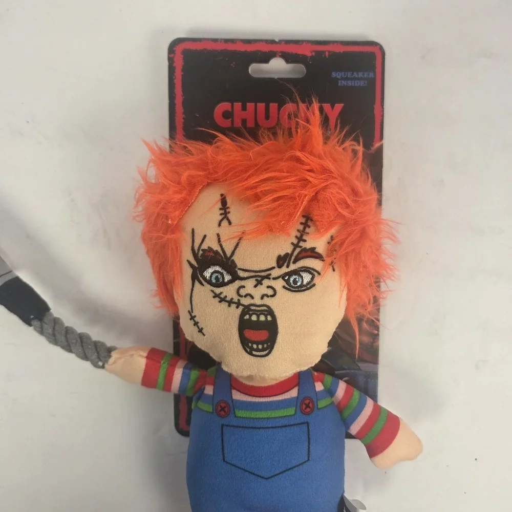 Chucky Rope Dog Toy Plush 9 Inch Squeaker Knife Halloween Horror New